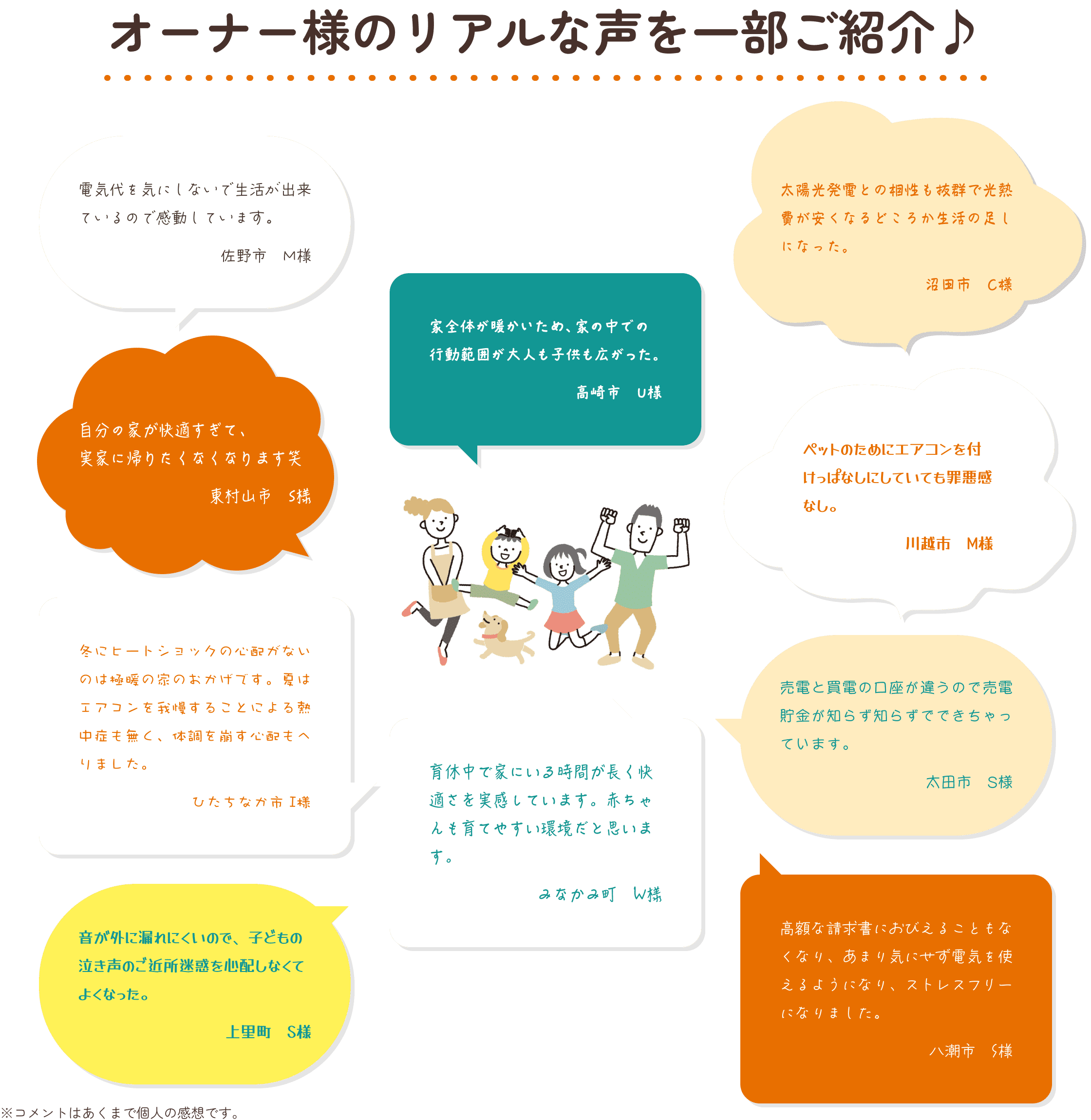 極暖の家にお住いの1000組からリアルな声をいただいています！