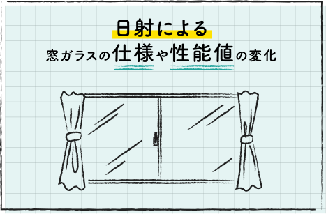 日射による窓ガラスの仕様や性能値の変化